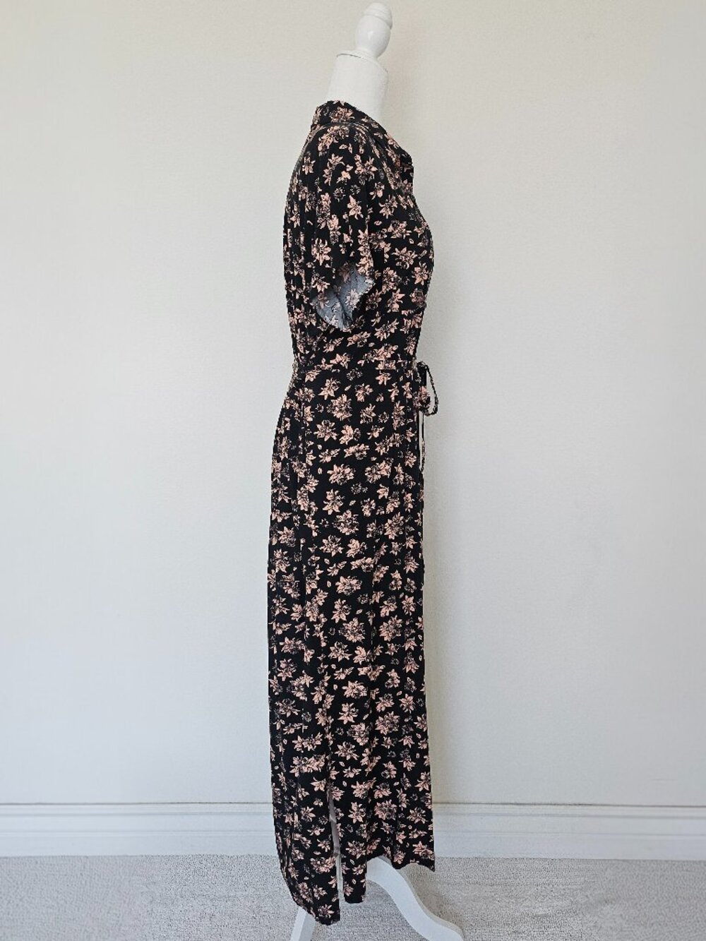 LuLaRoe Black Floral Button Front Maxi Dress Size M - Picture 2 of 12